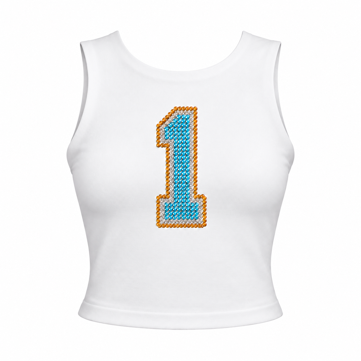 Backless Crop Tank (Rhinestones)