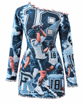 Tapestry Off-The-Shoulder Dress